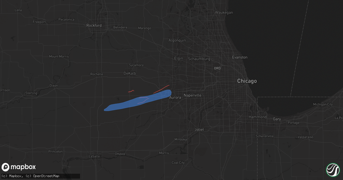 Hail map in North Aurora, IL on February 27, 2024