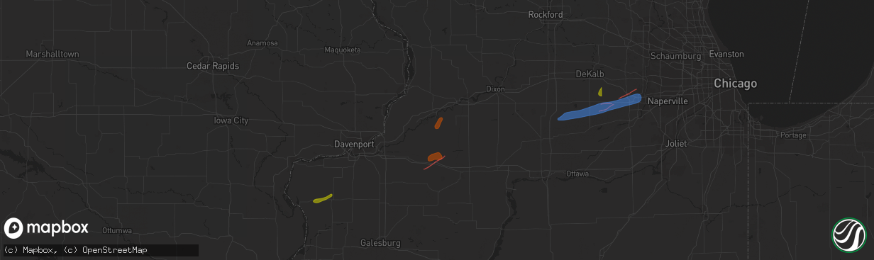 Hail map in Prophetstown, IL on February 27, 2024