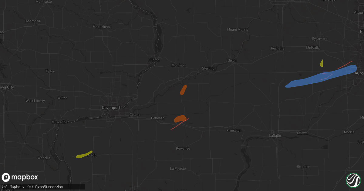 Hail map in Prophetstown, IL on February 27, 2024