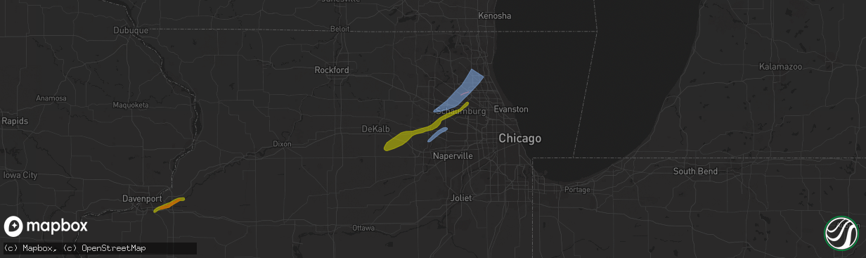 Hail map in Saint Charles, IL on February 27, 2024