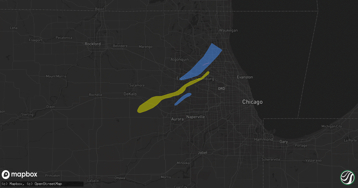 Hail map in Saint Charles, IL on February 27, 2024