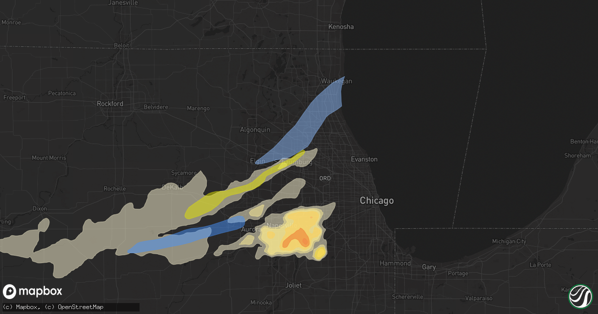 Hail map in Schaumburg, IL on February 27, 2024