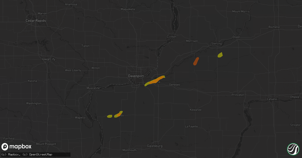 Hail map in Silvis, IL on February 27, 2024