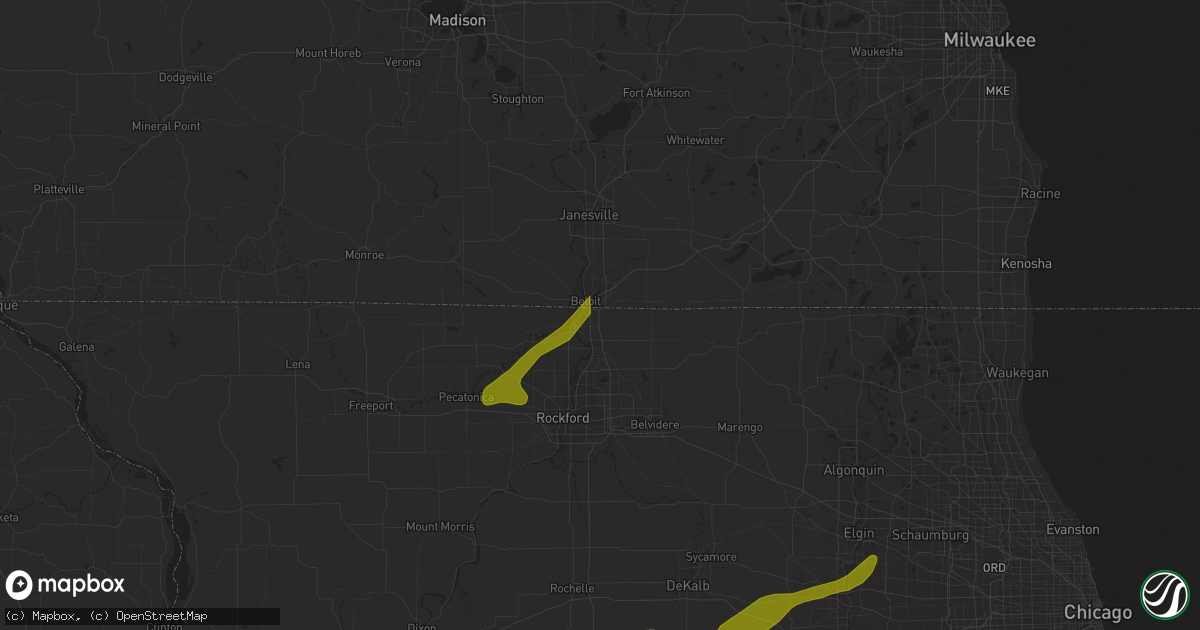 Hail map in South Beloit, IL on February 27, 2024