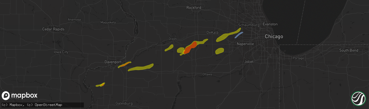 Hail map in Sublette, IL on February 27, 2024