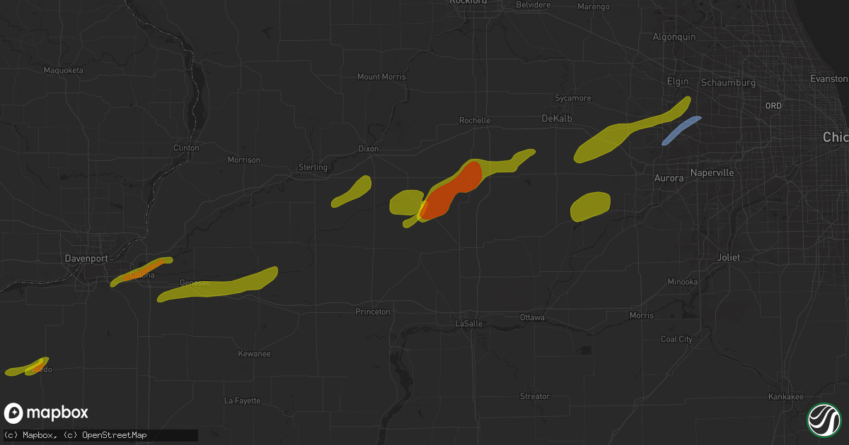 Hail map in Sublette, IL on February 27, 2024
