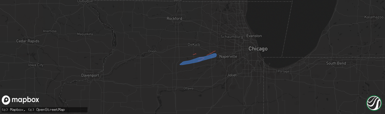 Hail map in Waterman, IL on February 27, 2024