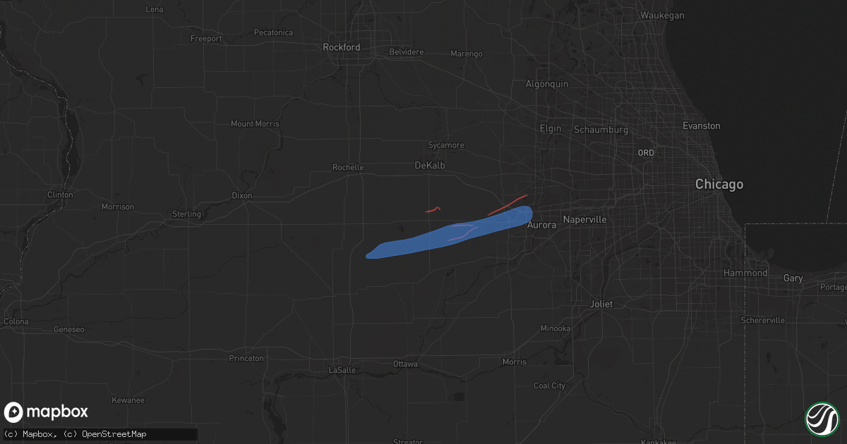 Hail map in Waterman, IL on February 27, 2024