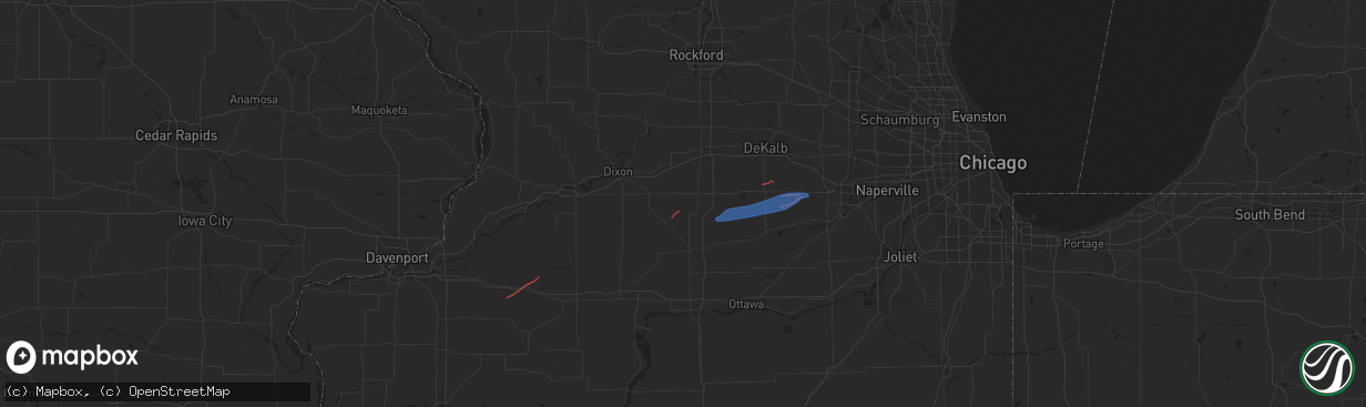 Hail map in West Brooklyn, IL on February 27, 2024