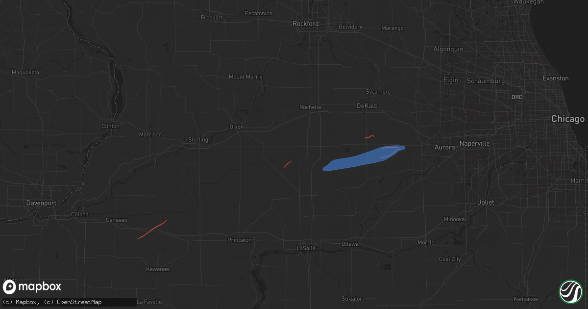 Hail map in West Brooklyn, IL on February 27, 2024