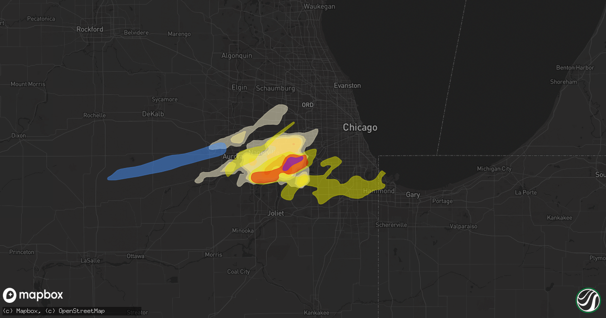 Hail map in Willowbrook, IL on February 27, 2024