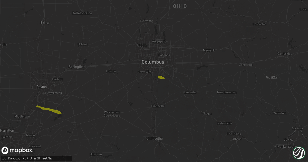 Hail map in Lockbourne, OH on February 27, 2025