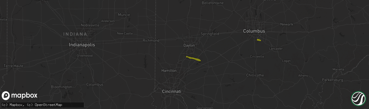 Hail map in Miamisburg, OH on February 27, 2025