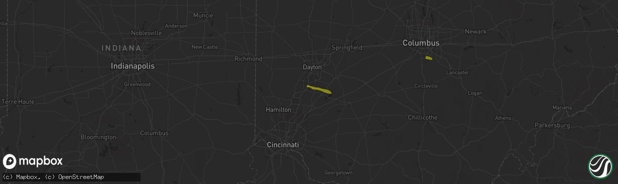 Hail map in Springboro, OH on February 27, 2025