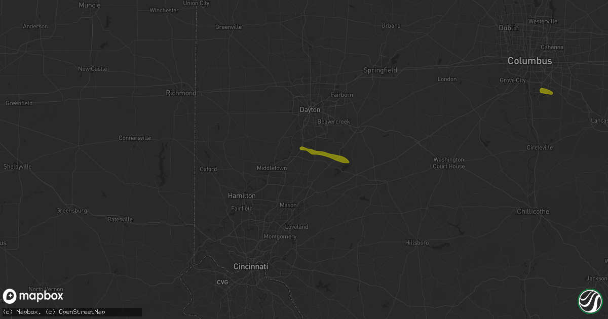 Hail map in Springboro, OH on February 27, 2025