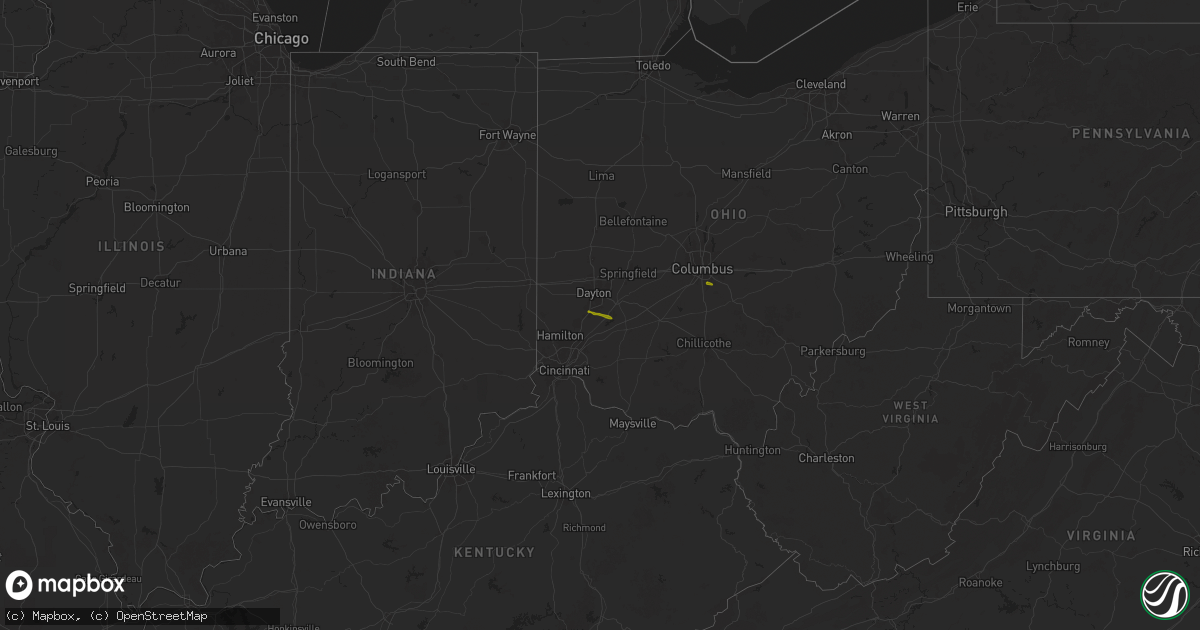 Hail map on February 27, 2025