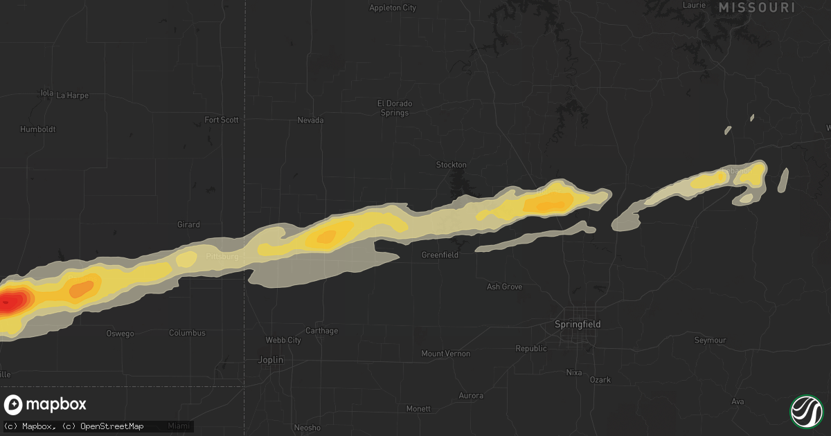 Hail map in Bolivar, MO on February 28, 2012