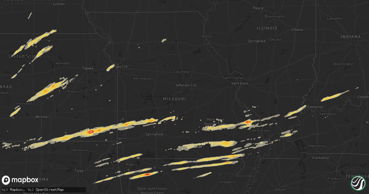Hail map on February 28, 2012