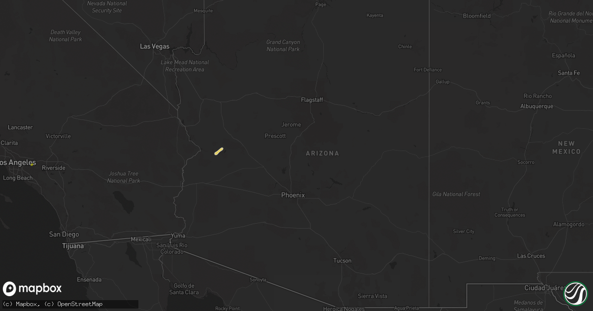 Hail map in Arizona on February 28, 2014