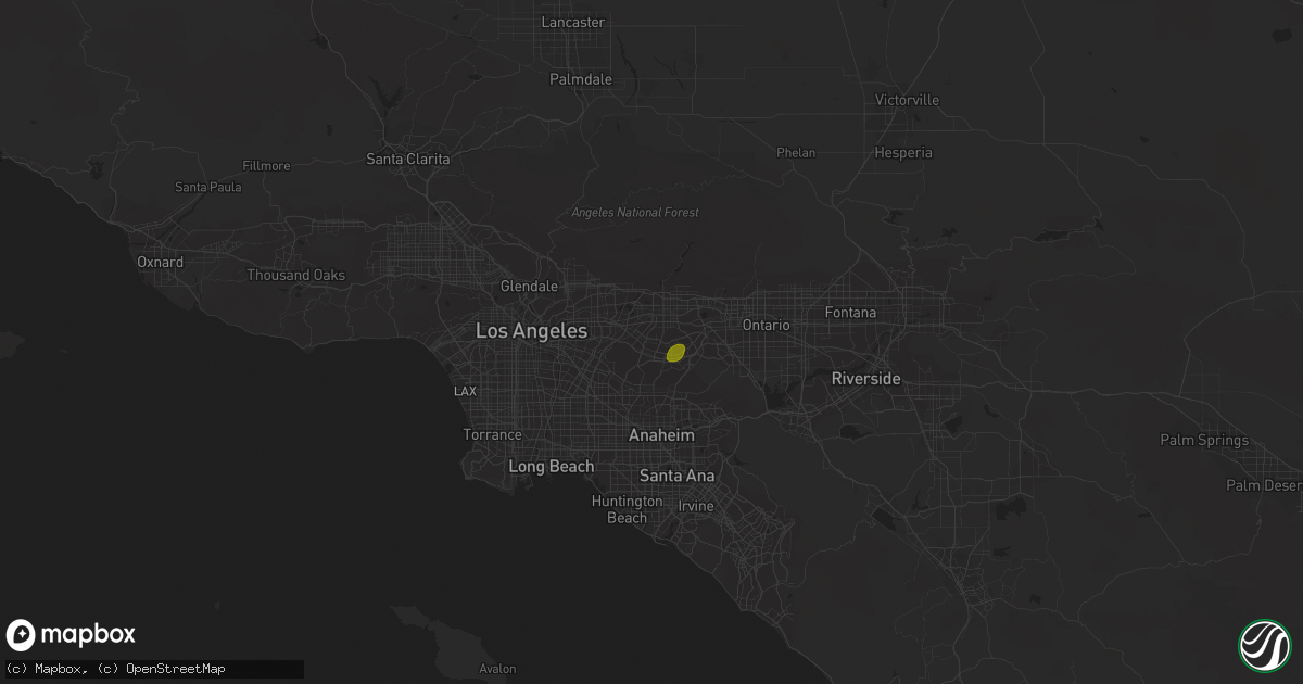 Hail map in La Puente, CA on February 28, 2014