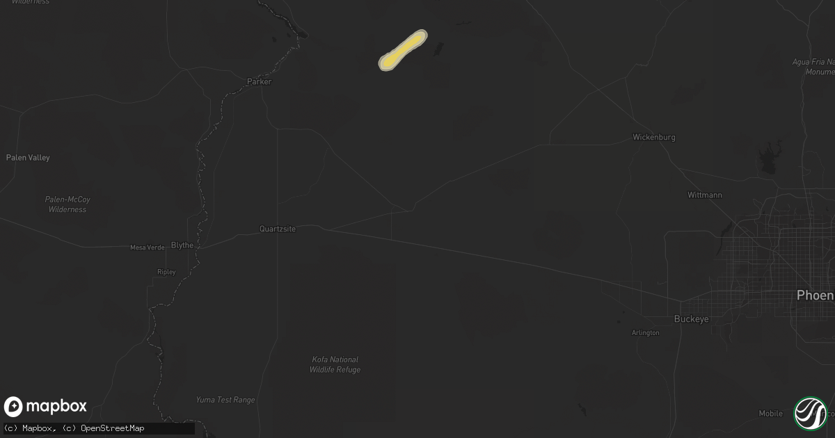 Hail map in Salome, AZ on February 28, 2014