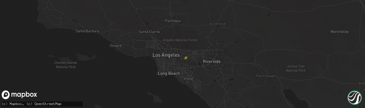 Hail map in West Covina, CA on February 28, 2014