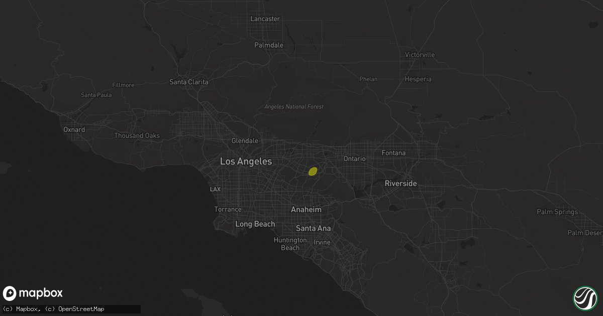 Hail map in West Covina, CA on February 28, 2014