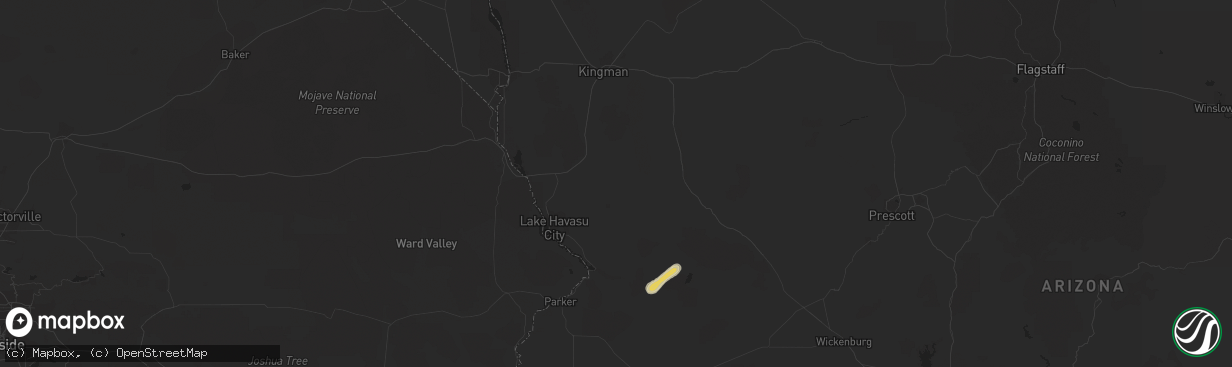 Hail map in Yucca, AZ on February 28, 2014