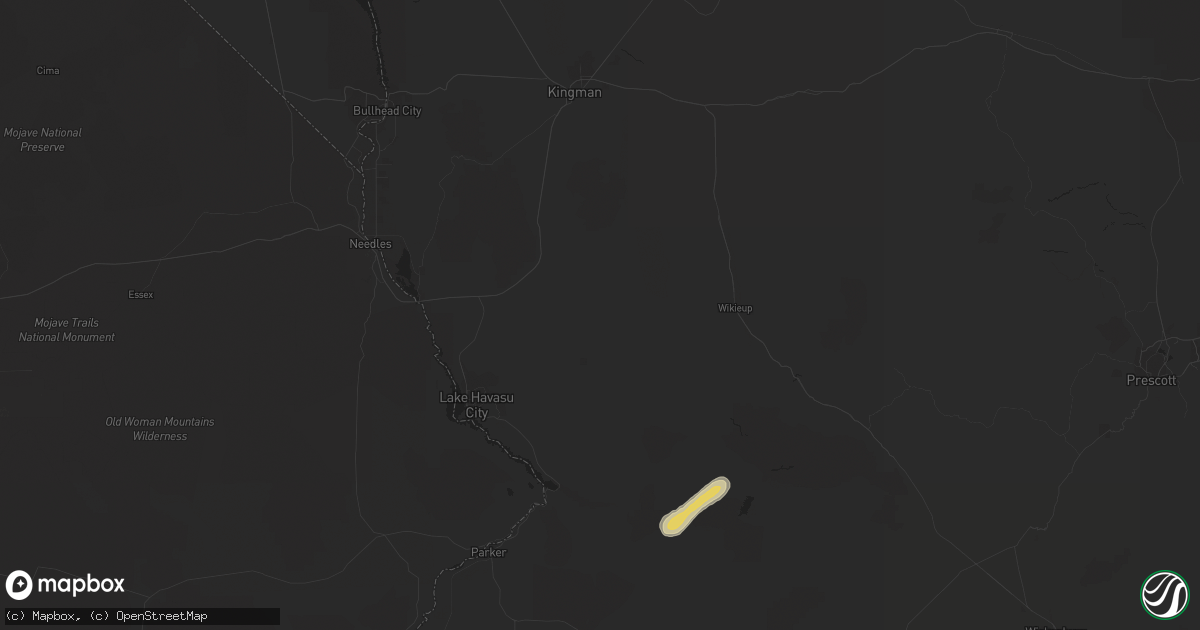 Hail map in Yucca, AZ on February 28, 2014
