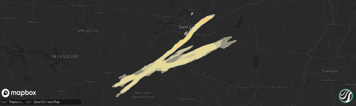 Hail map in Cincinnati, OH on February 28, 2017