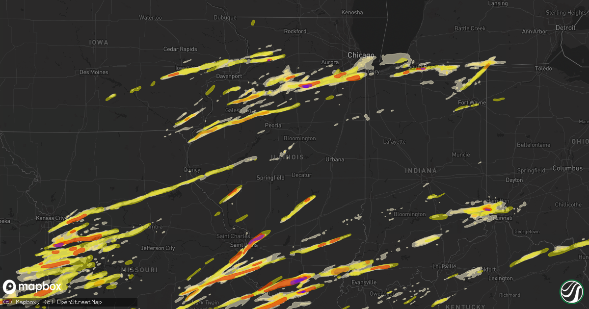 Hail map in Illinois on February 28, 2017