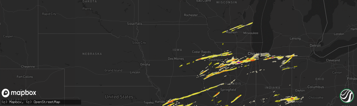 Hail map in Iowa on February 28, 2017