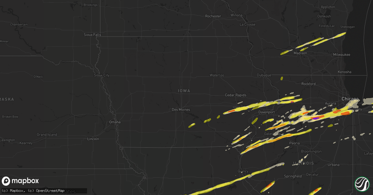 Hail map in Iowa on February 28, 2017