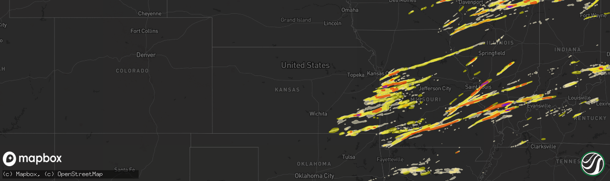 Hail map in Kansas on February 28, 2017