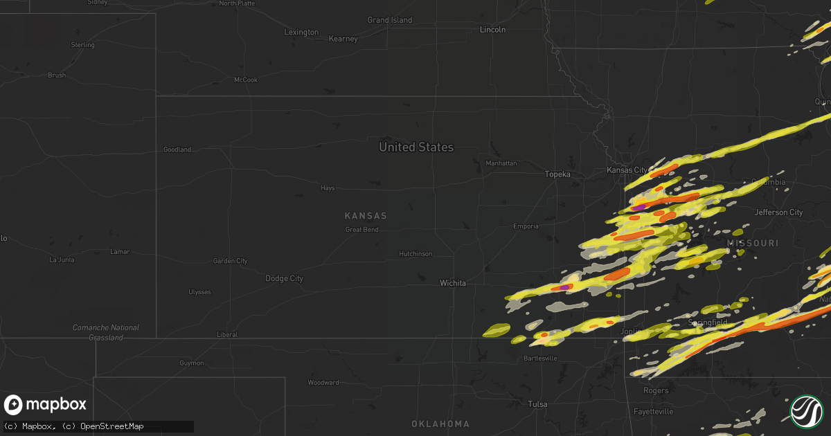 Hail map in Kansas on February 28, 2017