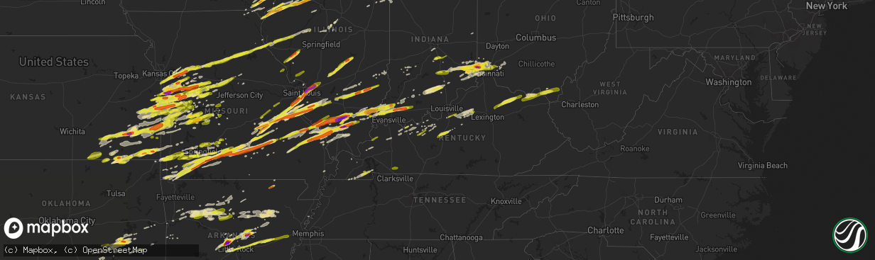 Hail map in Kentucky on February 28, 2017