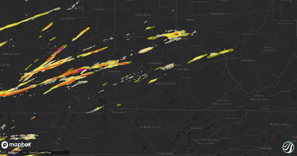 Hail map in Kentucky on February 28, 2017