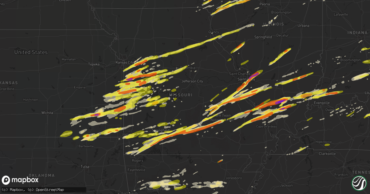 Hail map in Missouri on February 28, 2017
