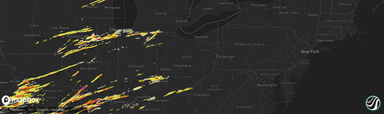 Hail map in Ohio on February 28, 2017