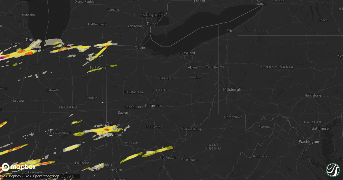 Hail map in Ohio on February 28, 2017