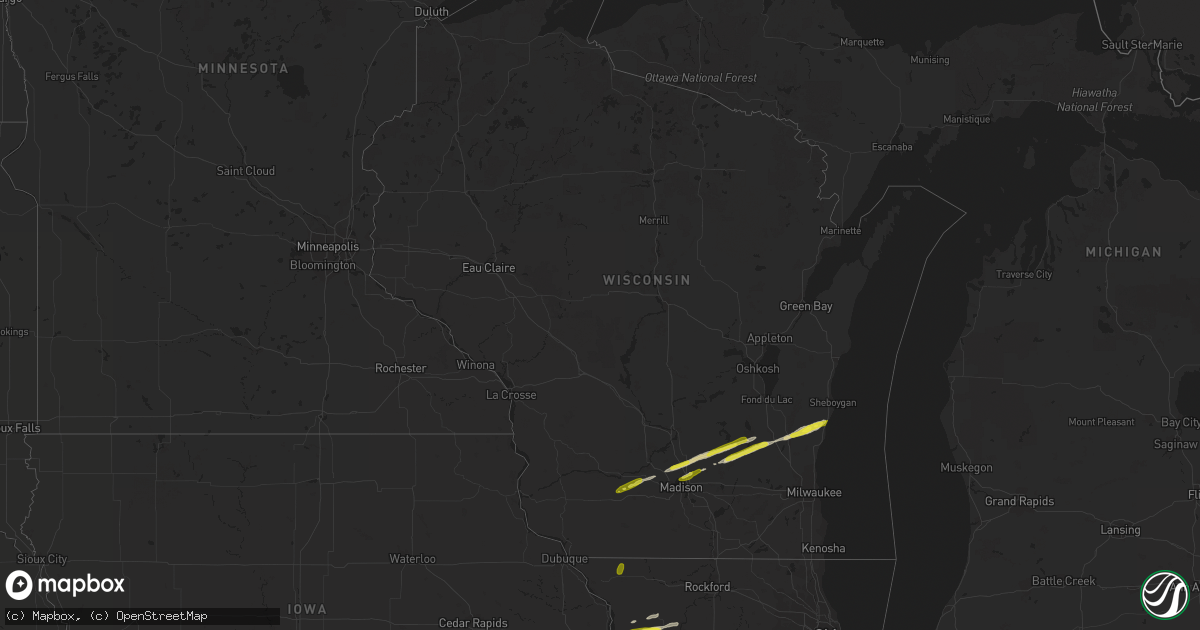 Hail map in Wisconsin on February 28, 2017