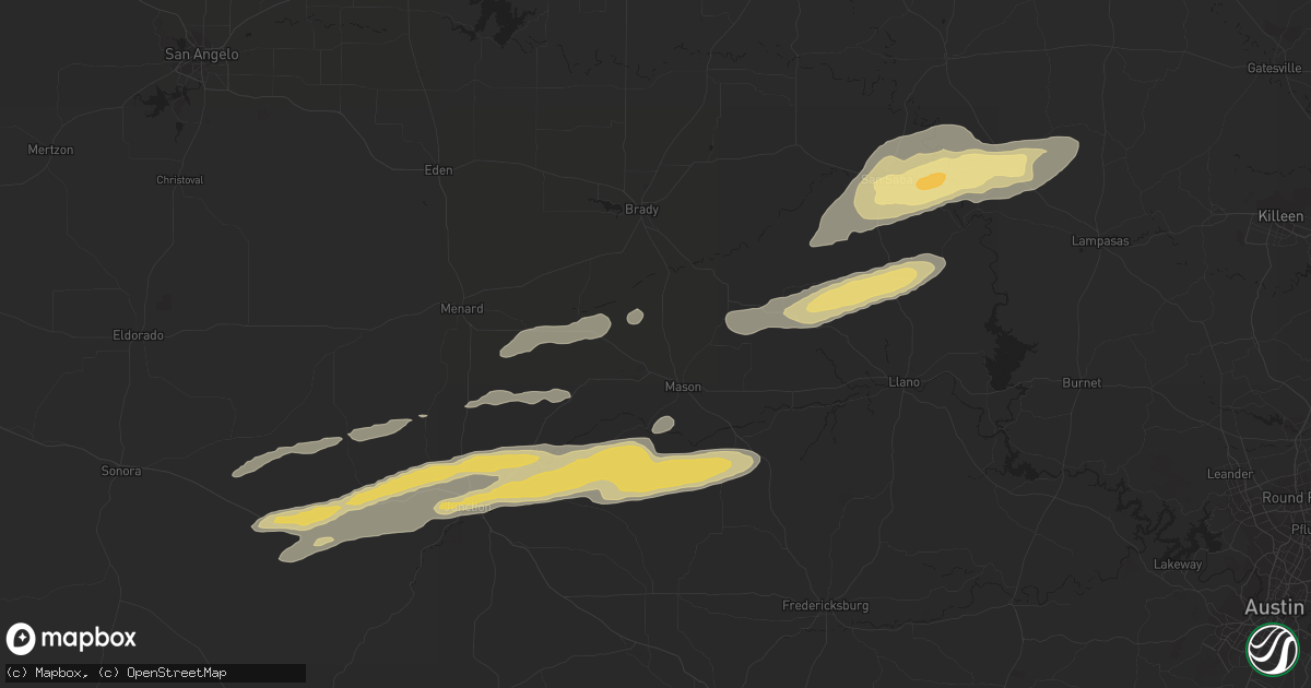 Hail map in Lometa, TX on February 28, 2018