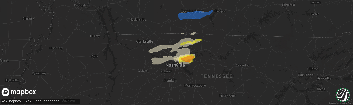 Hail map in Goodlettsville, TN on February 28, 2021