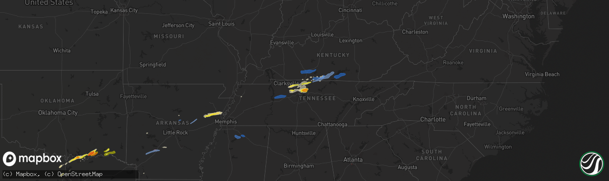 Hail map on February 28, 2021