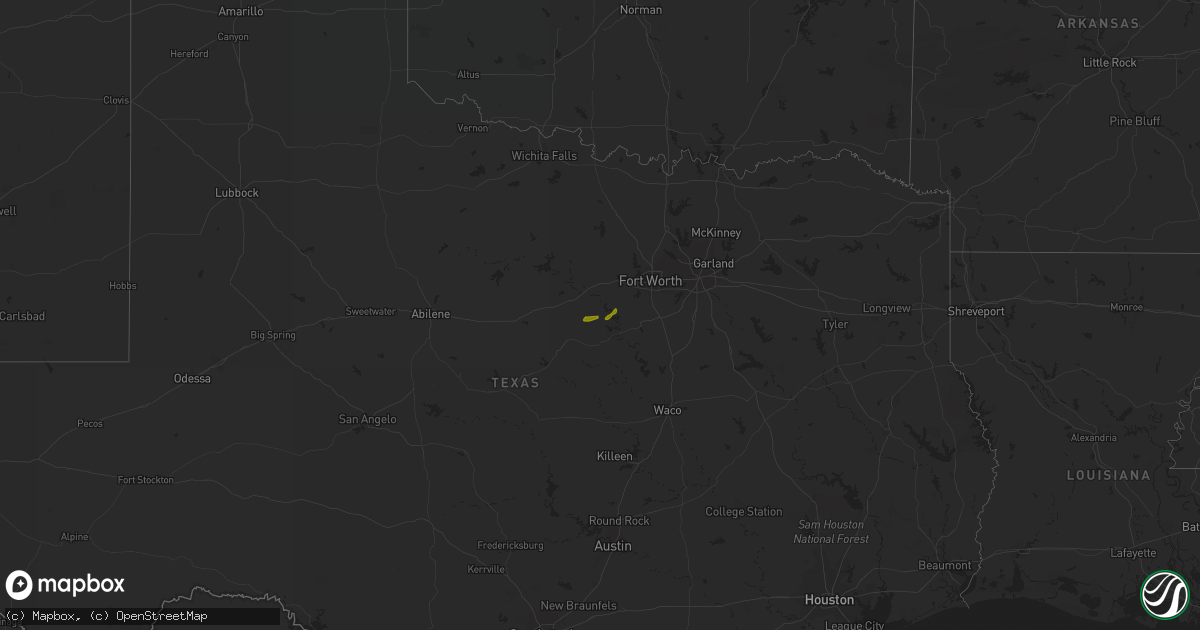 Hail map on February 28, 2023