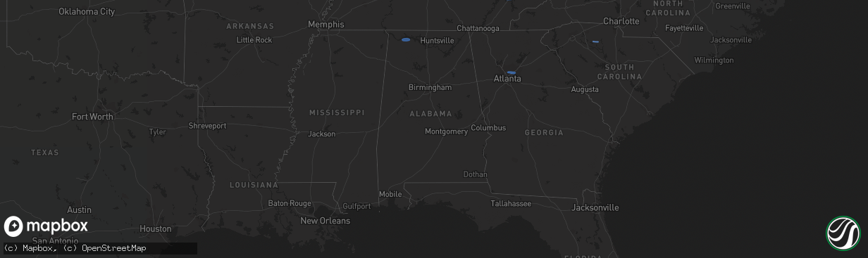 Hail map in Alabama on February 28, 2024