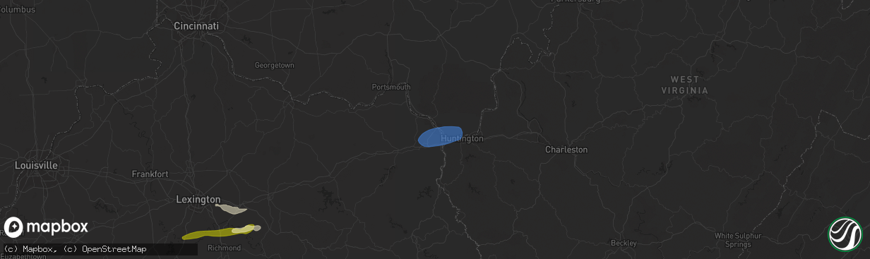 Hail map in Ashland, KY on February 28, 2024
