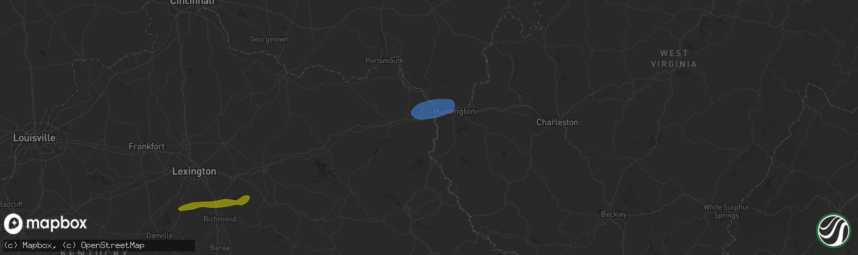 Hail map in Catlettsburg, KY on February 28, 2024