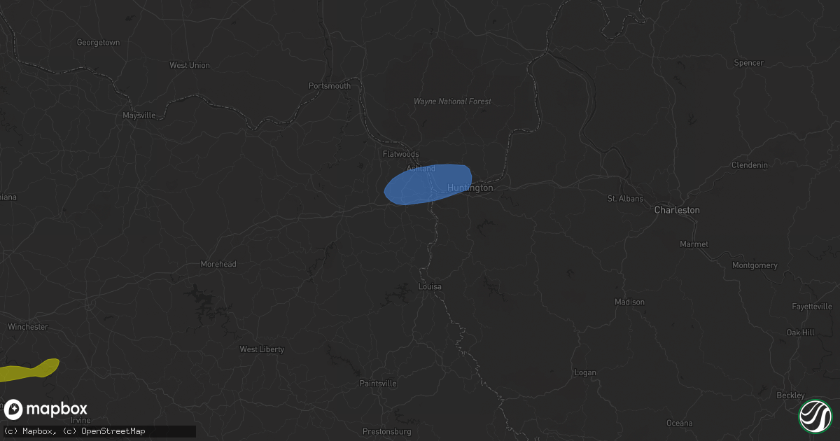 Hail map in Catlettsburg, KY on February 28, 2024