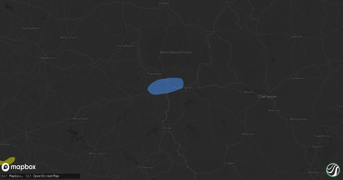 Hail map in Ceredo, WV on February 28, 2024